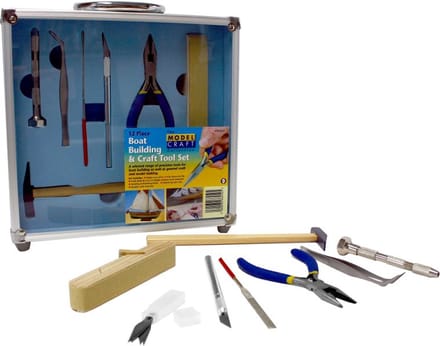 Model Craft Modelbouwpakket - PTK1012 12 Pce Boat Building - craft Tool Set Gereedschap - ModelCraft - Modelbouw