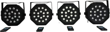 Led Par spot set 18x6W R-G-B (SET VAN 4 STUKS) MOONLIGHT