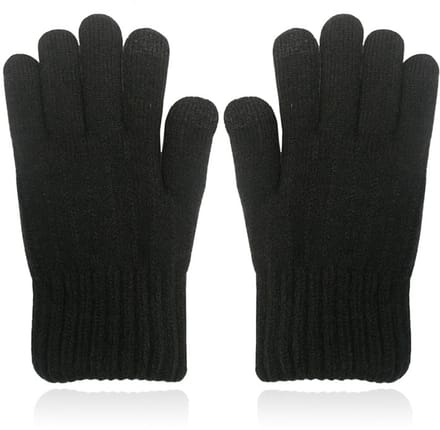 LGT JWLS Zwarte Gebreide Dameshandschoenen - Extra Warme Voering