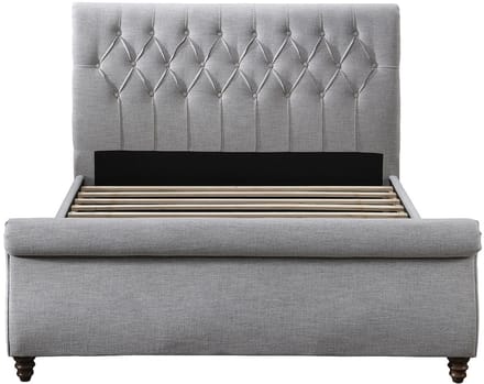Vente-unique Bedframe stof grijs 140 x 190 cm