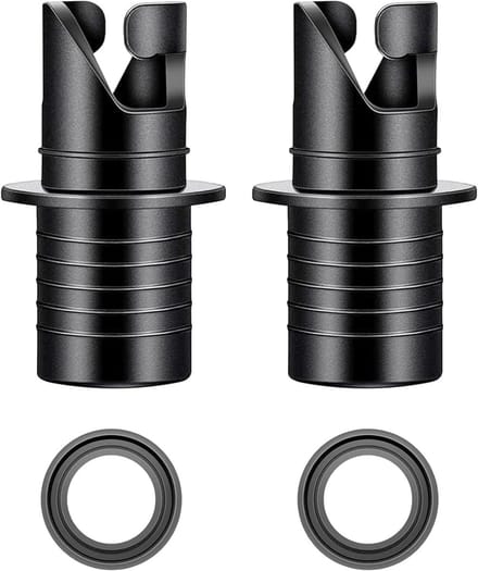 Luchtklep Adapter - Slang Adapter - Opblaasbare Boot - Dubbel Pack - Standaard Maten - Zwart