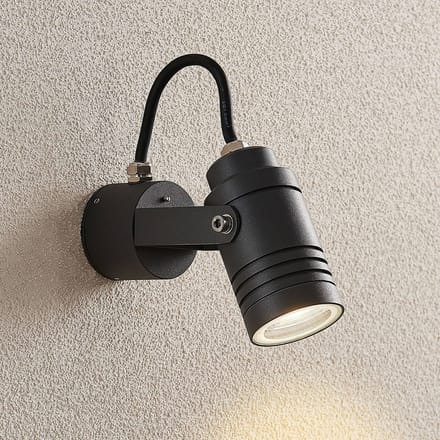 Lucande - buitenlamp - 1licht - Gegoten aluminium - H: 11.2 cm - GU10 - donkergrijs