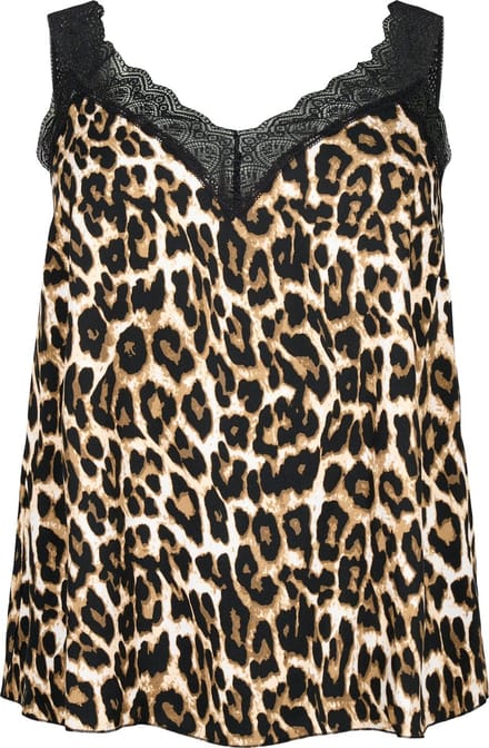ZIZZI CABALI, S/L, TOP Dames Blouse - Brown - Maat XXXL (63-64)