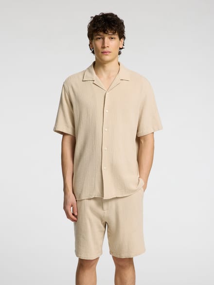 Selected - Heren Overhemden Sal Relax Fit Overhemd Oatmeal - Beige - Maat S