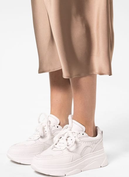 Sacha - Dames - Witte leren chunky sneakers met croco details - Maat 40
