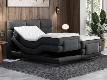 Vente-unique Boxspringbed stof antracietgrijs 2 x 80 x 200 cm