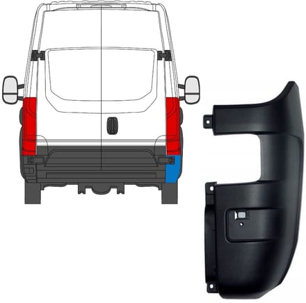 Achterbumper hoek voor Iveco Daily 2014-2016 / Rechts