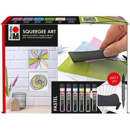 Marabu Acryl Color Squeegee Art Set - Pastel