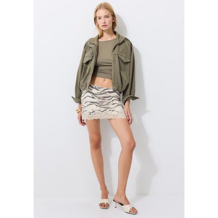 Stradivarius Utility jack met ballonmodel  Kaki S