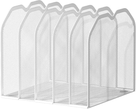 Maphouder Bureau - Documenten Sorter - Kantoor Organiseren - Vijf Verticale Secties - 21.5x23.6x20cm - Wit