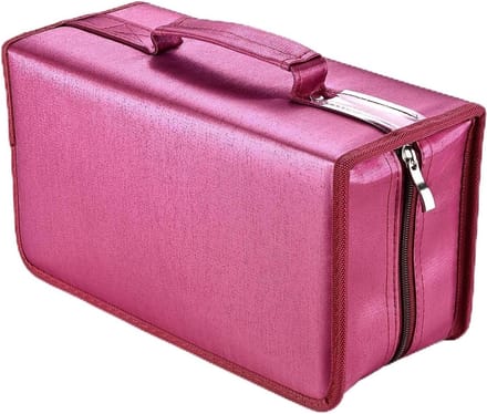 160 Capacity Nylon CD-DVD Case Holder Organizer for Car Home Travel - Red