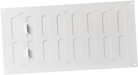 Verstelbaar ventilatierooster plaatstaal 300x150 mm wit uitblaasrooster