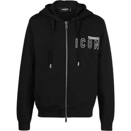 Dsquared2 Icon Outline Logo Zip Black Hoodie