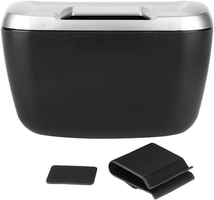 Auto Prullenbak - Vuilnisbak Auto - Auto Interieur - Draagbaar Compact Formaat - 18x12x6cm - Zilver