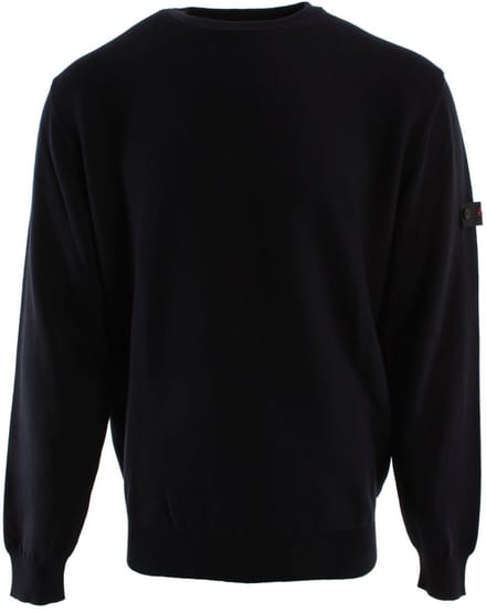 Merino Wool Crew Neck Sweater - Blue