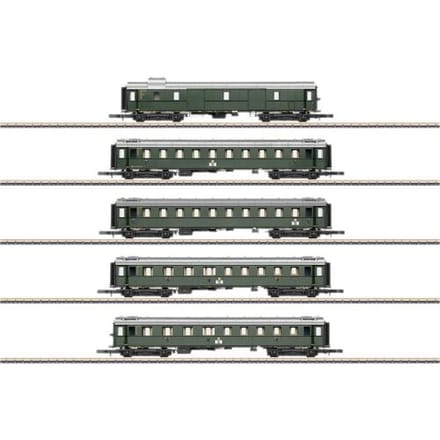 Märklin 87620 Z set van 5 sneltreinrijtuigen standaardbouwtype 1928 tot 1930 van de DB