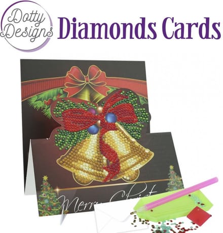 Dotty Designs Diamond Easel Card 150 - Christmas Bells
