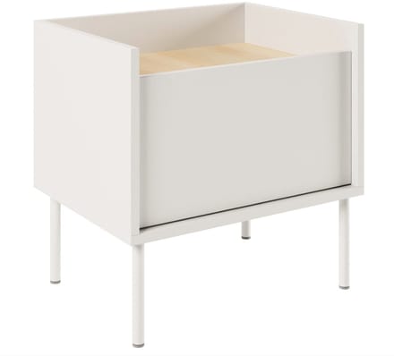 Selsey Tovi - Nachtkastje met 1 deur, 50 cm, Wit / Eikenhoutlook