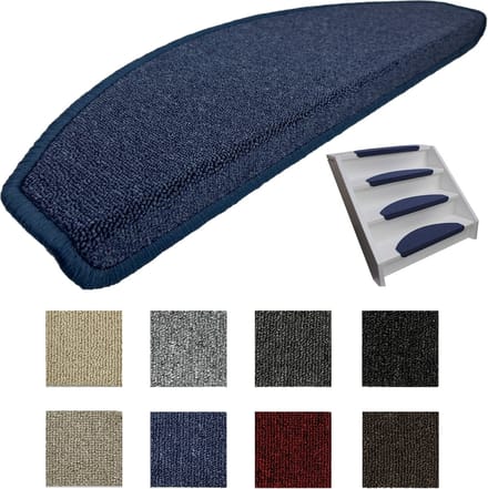 Elite Trapmatten - 15 stuks - Lima blauw - 56x17x3,5cm - halve maantjes - zelfklevend