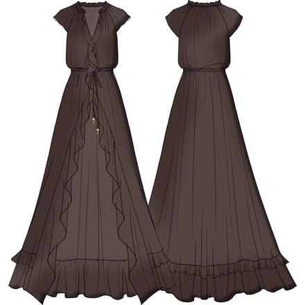 Maxi-jurk met volant voor dames Guess Maelys