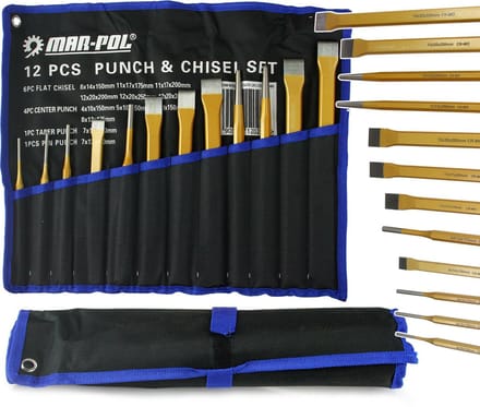MAR-POL M57480 - Gereedschapsset - 12-delige Set - Staal - Etui