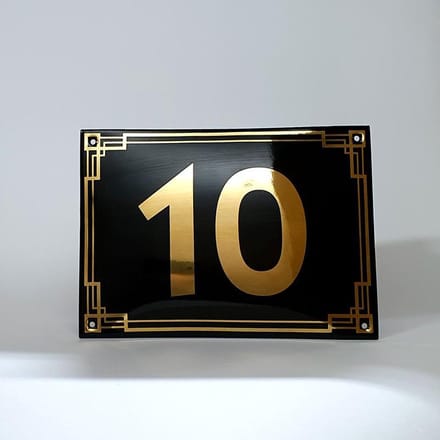 Art deco | jaren ’30 | luxe emaille huisnummer - 10