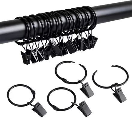 New Age Devi - 30 stuks RVS gordijnringetjes - 32mm - Inclusief handige klemmetjes