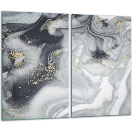 TMK ArtDeko - Snijplank Glas - 30x52cm - Kleurrijk - Marmereffect