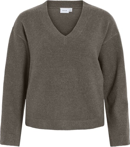 VILA - VILIGA L/S REV V-NECK KNIT TOP - NOOS - Dames - Gebreide truien