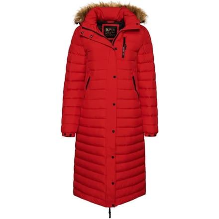 Superdry - Lange Fuji pufferjas met capuchon - Dames - Gewatteerde jassen