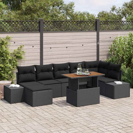vidaXL - Tuinbank - Set - 8 - st - Zwart - en - Bruin