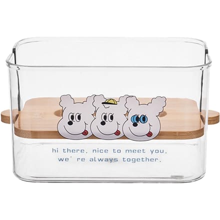 Tissuehouder met Houten Deksel Ophefbaar Plastic Gezichtspapierdoos Transparante Servethouder Type 2 One Size white
