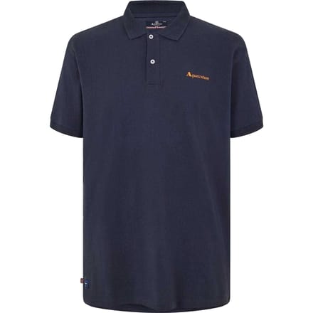 Aquascutum Heren Regular Poloshirt met Korte Mouwen (Marine)