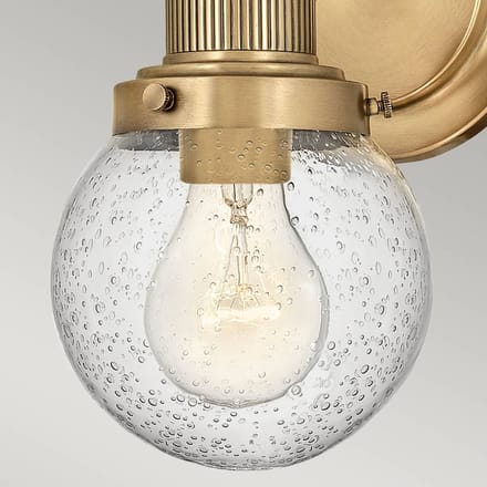 Hinkley LED Badkamerarmatuur Poppy | 1X E27 Max 60W | IP44 | Heritage Brass