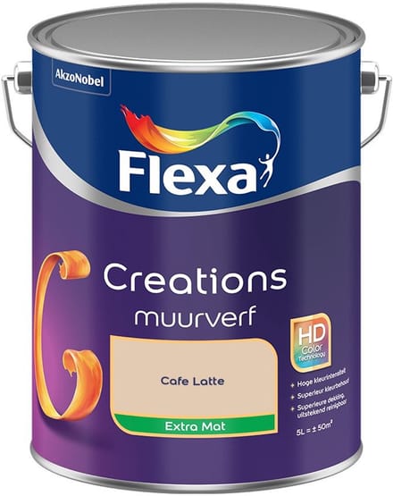 Flexa - Creations Muurverf Extra Mat - Cafe Latte - Mengverf - 5 L