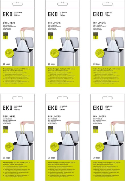 EKO - Afvalzakken 25-35 ltr (E) (6x12 stuks) - - wit - Afvalzak