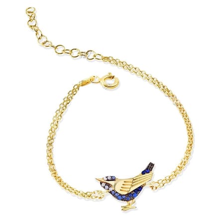 Vogel Pendant met 18k Goud - Armband