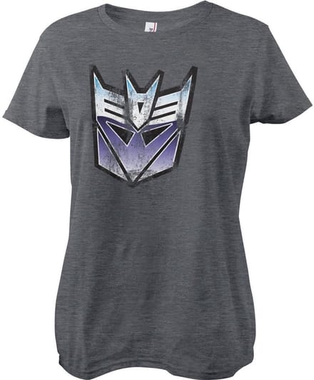 Transformers Distressed Decepticon Shield Girly T-shirt Dames T-shirt Dark/Heather