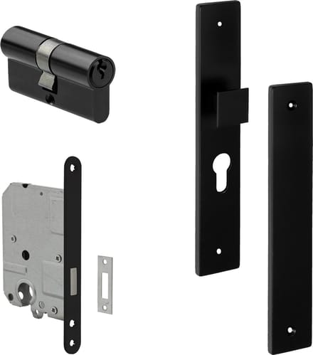 Eliot® schild met knop profielcilinder - incl. kastslot profielcilinder - mat zwart