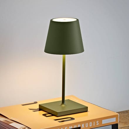 Sigor Nuindie mini LED oplaadbare tafellamp, USB-C, spar groen, dimbaar