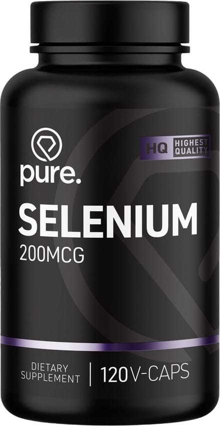 Pure. Selenium - 120 v-caps - 200mcg - vegan capsules - sterk haar – schildklier en hormonen