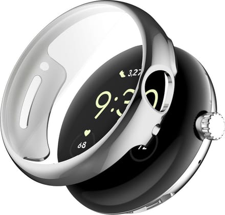 Watch case screenprotector - hoesje - geschikt voor Google Pixel Watch 2 - zilver