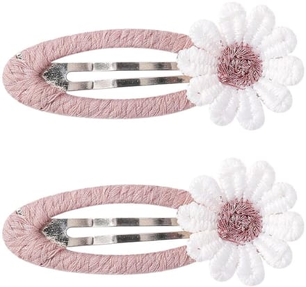 LISM-Set van 2 kinderhaarclips, stoffen bloemhaarclips, comfortabel