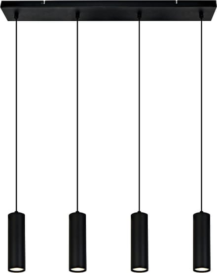 Olucia - CARLOS - Hanglamp - Zwart - 4L - Vorm: Cilinder