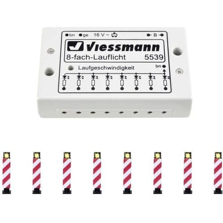 Viessmann Modelltechnik 5040 H0 Set van 8 stuks Waarschuwingspaal Met knipperschakeling Functioneel model