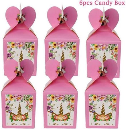 6 stuks eenhoorn-unicorn snoepdoosjes