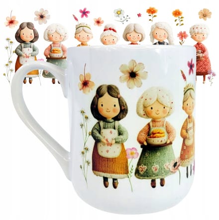 Keramische Mok voor Oma - 330ml - Bloemen Design
