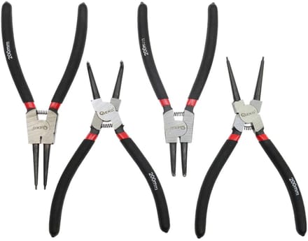 GEKO Circlip tangen set - CrV staal - Antislip handgrepen - 200mm - 4-delig