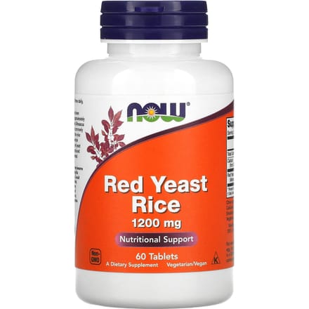 Now Foods - Rode Rijst Gist / Red Yeast Rice - 1200mg - 10:1 Extract - Hooggedoseerd - 60 Tabletten