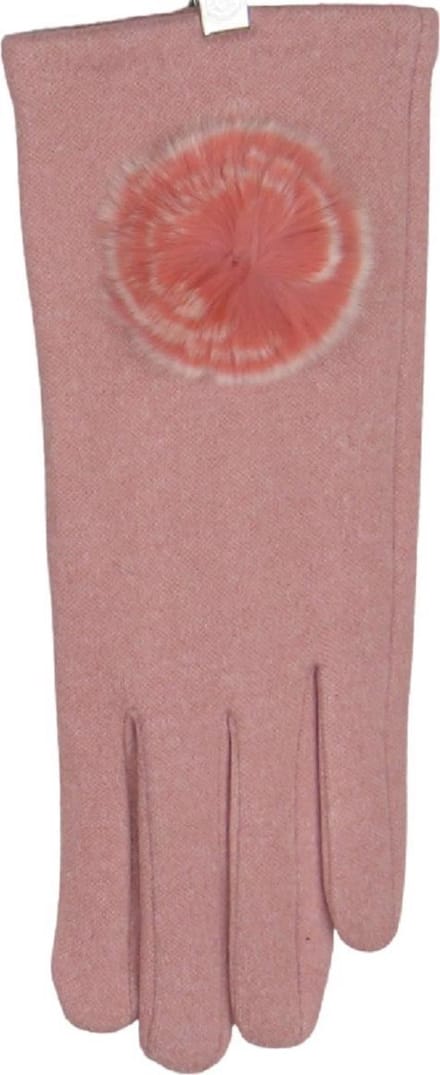 Handschoenen dames met touchscreen en pompon - 90% polyester en 10% elastisch